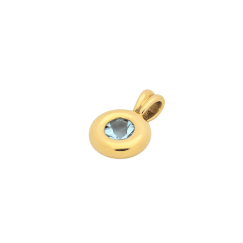 Pendentif Pendentif en or jaune 18 carats avec topaze bleue 58 Facettes 29053