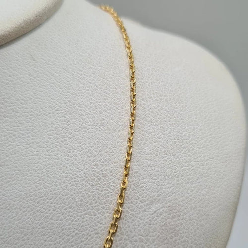 Collier Chaine or jaune 18 carats diamantée 58 Facettes