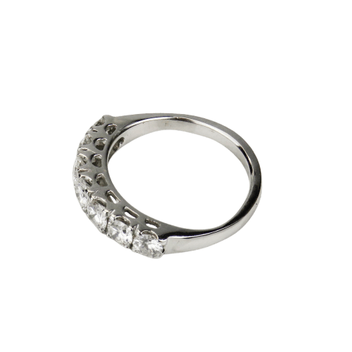 Bague 53.5 Bague demi-alliance en or 14 carats avec 7 diamants taille brillant 58 Facettes 2964