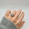 Bague 54 Bague carrée or blanc 18 carats sertie de diamants 58 Facettes