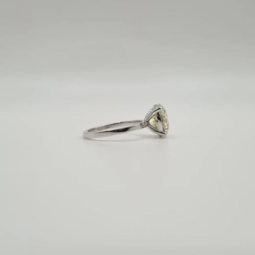Bague 53.5 Bague solitaire or blanc diamant naturel LFG 58 Facettes
