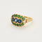 Bague 54.5 Bague or jaune, saphir, diamants et émeraudes 58 Facettes GU282