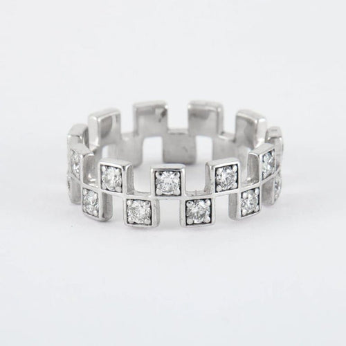 Bague 54 Bague double rang Diamants 58 Facettes