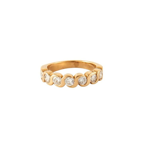 Bague 50 Bague Alliance Or jaune 14 carats Diamants 58 Facettes