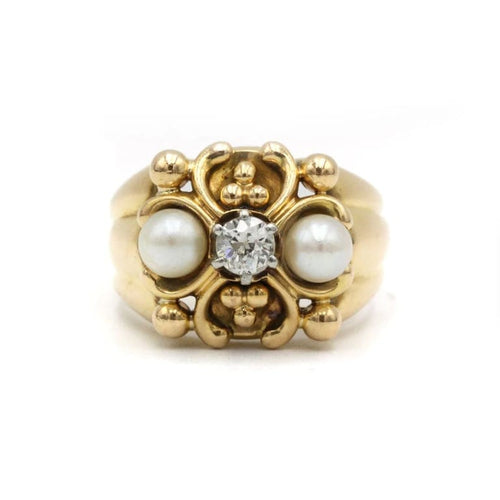 Bague 57 Bague - Or, Diamant & Perles 58 Facettes 250052R