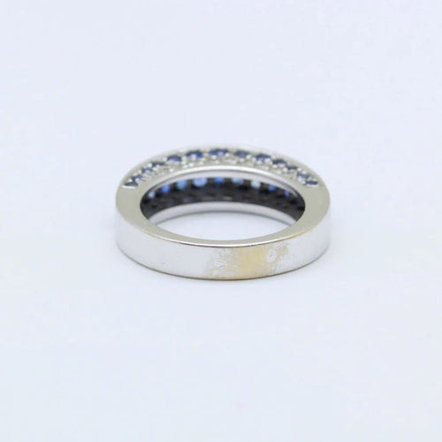 Bague 53 Bague or blanc, diamants, saphirs 58 Facettes 220444R