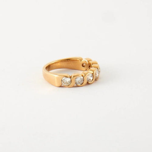 Bague 50 Bague Alliance Or jaune 14 carats Diamants 58 Facettes