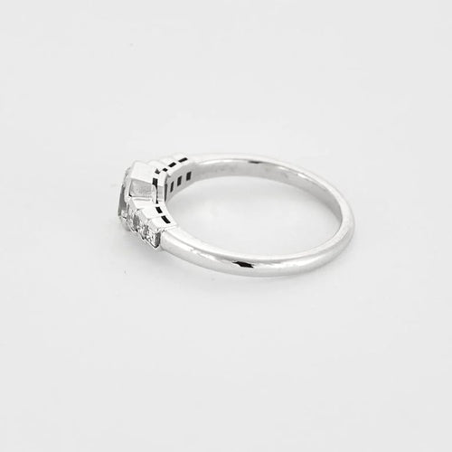 Bague 54 Bague - Solitaire diamant 1 ct en or blanc 18k et diamants 58 Facettes LJ25