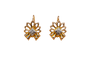 Boucles d'oreilles Dormeuses florales en or jaune 18 carats et diamants 58 Facettes 3817