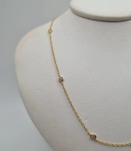 Collier Collier or jaune serti de diamants 58 Facettes