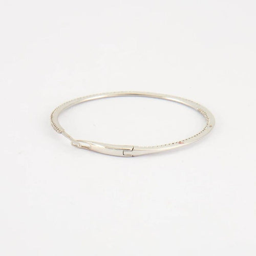 Boucles d'oreilles Créoles en Or blanc, diamants 58 Facettes