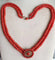 Collier Collier ancien 2 rangs de corail facetté avec motif central - 19ème siècle 58 Facettes