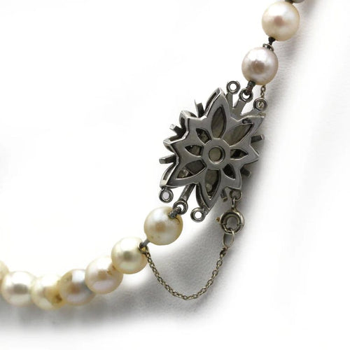 Collier Collier - Or blanc, Diamants & Perles de culture 58 Facettes 250071SP