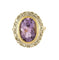 Bague 49.5 Bague pompadour en or jaune et blanc 18K avec améthyste et diamants 58 Facettes 58FC168