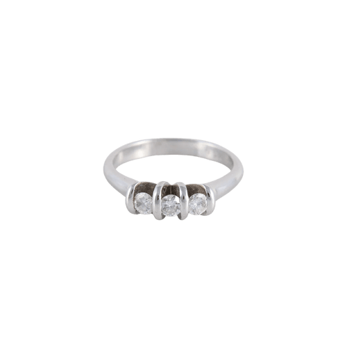 Bague 53 Bague Or blanc Trilogie 58 Facettes FM51