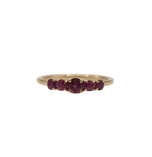 Bague 51 Bague or jaune 18 carats sertie de rubis 58 Facettes