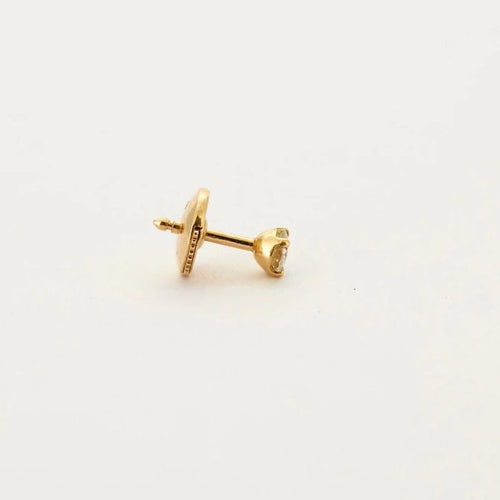 Boucles d'oreilles Boucles d’oreilles clou or jaune 18 carats sertie d’un diamant 58 Facettes