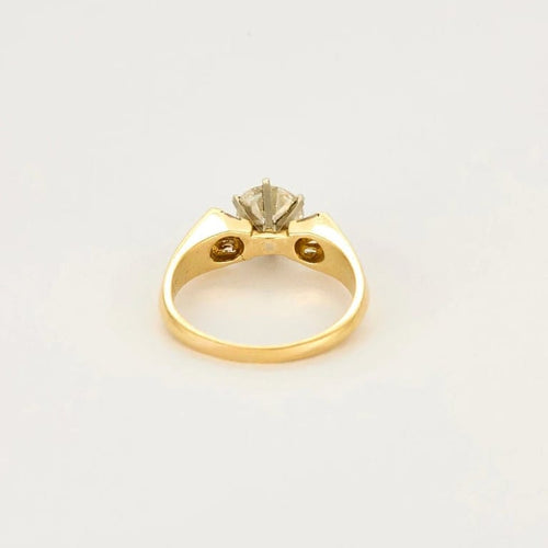 Bague 58 Solitaire or jaune et gris, diamants 58 Facettes BEA3349