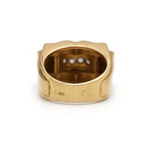 Bague 49 Bague Tank - Or jaune, Platine & Diamants 58 Facettes 250067SP