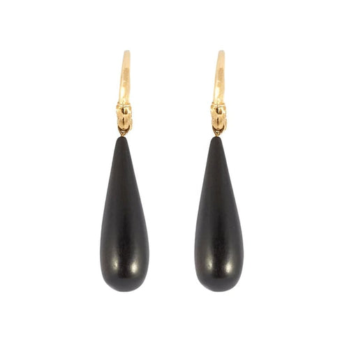 Boucles d'oreilles Boucles d’oreilles créoles têtes de béliers en or jaune 18k et ébène 58 Facettes AB59