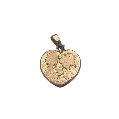 Pendentif Pendentif cœur gravé en or jaune 18 carats 1,36 g 58 Facettes 250158