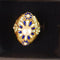 Bague 53 Bague or jaune motif émaillé avec perle au centre 58 Facettes C 308/iee