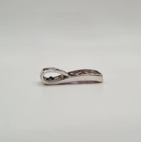 Pendentif Pendentif or blanc serti de saphir rose et améthyste 58 Facettes