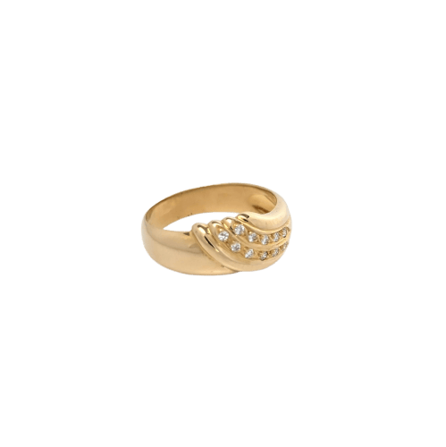 Bague 53 Bague en or jaune 18 carats et diamants 58 Facettes 25028