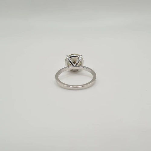 Bague 53.5 Bague solitaire or blanc diamant naturel LFG 58 Facettes