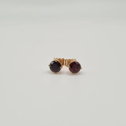 Boucles d'oreilles Boucles d'oreilles or rose grenat rouge 58 Facettes
