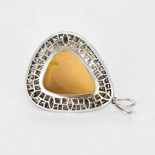 Pendentif Pendentif opale arlequin en or gris 18k et diamants 58 Facettes LJ22