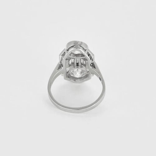 Bague 56 Bague sertie de diamants taille ancienne en or blanc 18k 58 Facettes LJ24-161