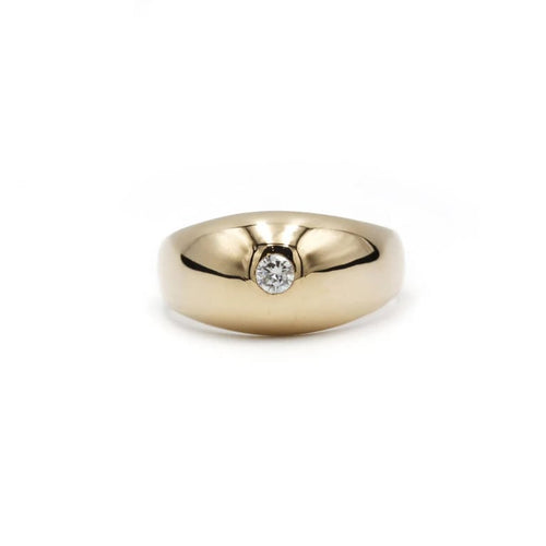 Bague 53 Bague en or jaune 750 sertie d’un diamant 0,15 ct 58 Facettes 230146R