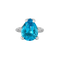 Bague 52 Bague taille poire en or gris 18k, topaze bleue et diamants 58 Facettes LJ12
