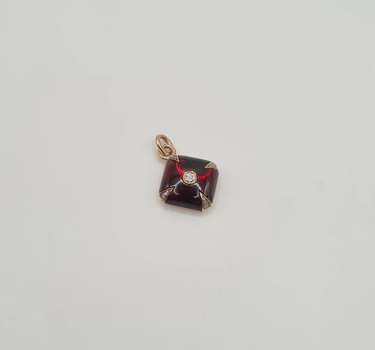 Pendentif Pendentif or rose grenat et diamants 58 Facettes