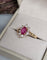 Bague 51.5 Bague marguerite rubis et diamants en or jaune 18 carats 58 Facettes 717