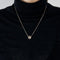 Collier Collier or rose serti de saphir multi-couleur 58 Facettes