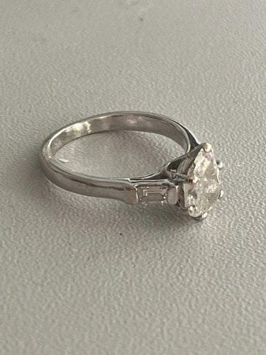 Bague 48 Bague Or Gris Diamant Taille Poire 58 Facettes 5341