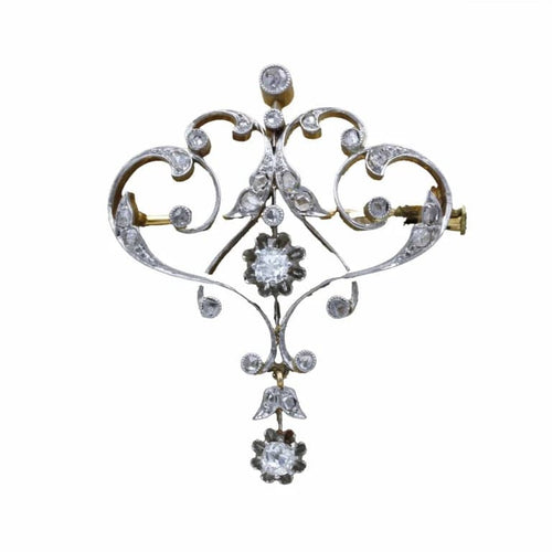 Broche Broche or jaune et blanc diamants 58 Facettes 240294R