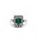 Bague 57 / Blanc/Gris / Or 750 et Platine 950 Bague Emeraude Et Diamants 58 Facettes R210004
