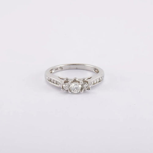 Bague 54 / Blanc/Gris / Or 585 Bague Solitaire Diamant 0.20 carat 58 Facettes 150235R