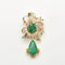Pendentif Broche pendentif florale en or jaune et émeraudes, diamants 58 Facettes