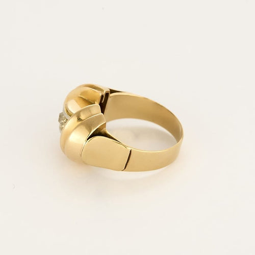 Bague 57 Bague Tank en or jaune et diamants 58 Facettes RAM3338X2