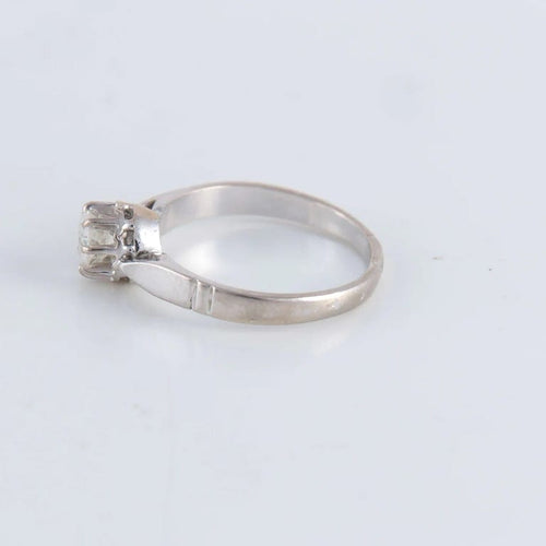 Bague 56 Bague Solitaire or gris Diamant 0.50ct 58 Facettes FM86