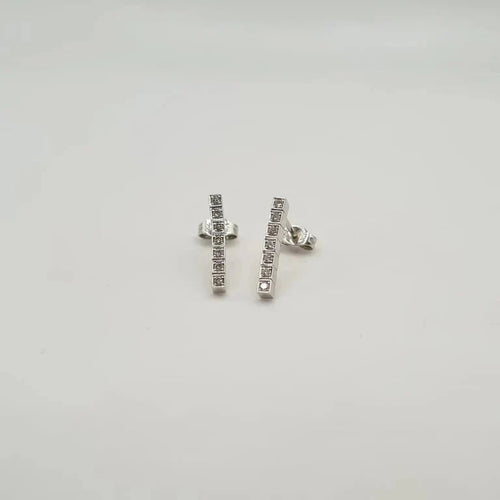 Boucles d'oreilles Boucles d’oreilles souples or blanc 18 carats serties de diamants 58 Facettes