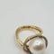 Bague 50 Bague or jaune sertie d’une perle de culture et diamants naturels 58 Facettes