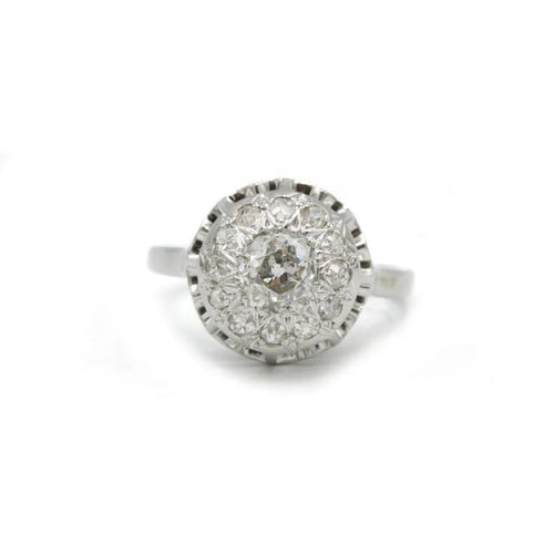 Bague 54 Bague or blanc diamants 58 Facettes 240366R