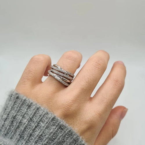 Bague 54 Bague or blanc 18 carats sertie de diamants 58 Facettes