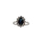 Bague 53 Bague or blanc carats sertie d'un saphir et de diamants naturels 58 Facettes