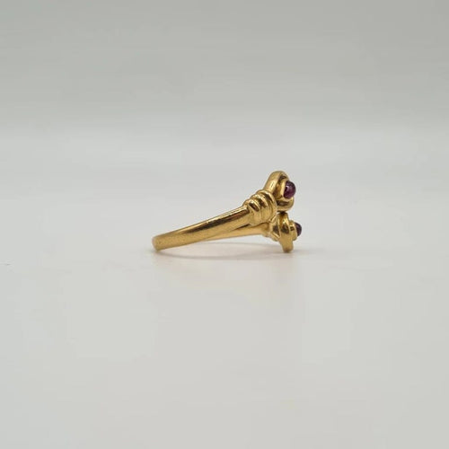 Bague 55 Bague "toi & moi" or jaune pierres fines 58 Facettes